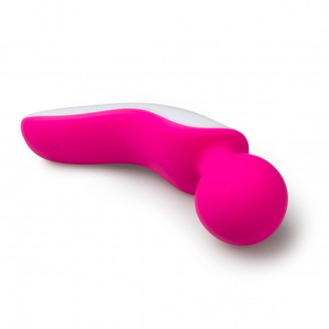 Розово-белый вибромассажер Easytoys Mini Wand Massager